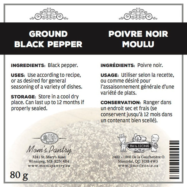 Pepper, black, ground