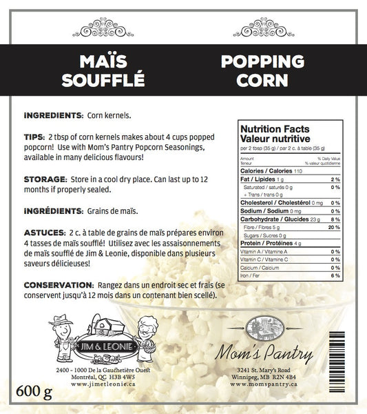 Mom’s Own Popping Corn