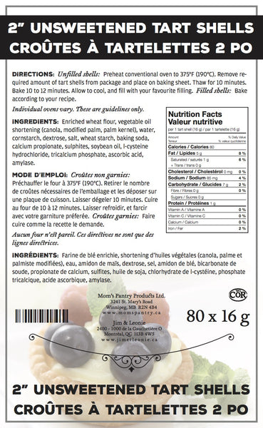 2" Mini Tart Shells (80 x 16 g)