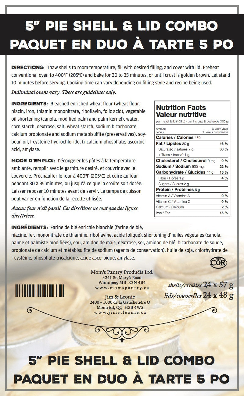 Pie & Tart Shells - Mom's Pantry