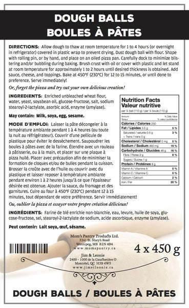 Dough Balls (4 x 450 g)