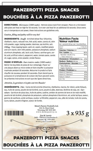 Panzerotti Pizza Snacks (3 bags x 935 g)